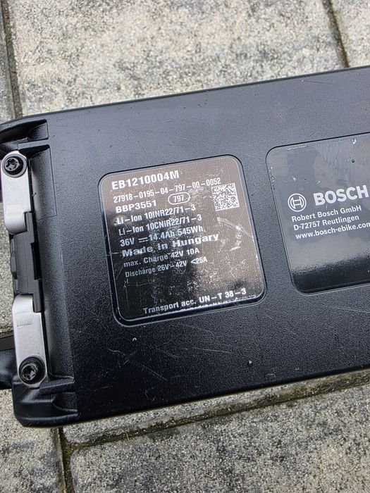 Bateria Akumulator BOSCH SMART POWERPACK 545Wh na rame bidon NOWA 1 cykl 96% sprawności