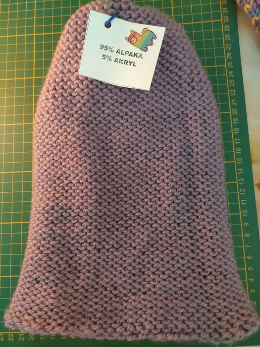 Mega ciepła czapka dwustronna dwuwarstwowa bezszwowa handmade
