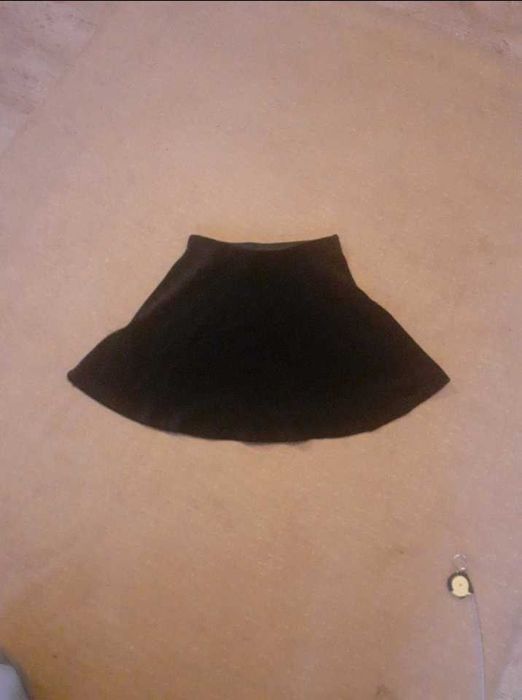 Zamszowa spódnica czarna, XS, 146-152