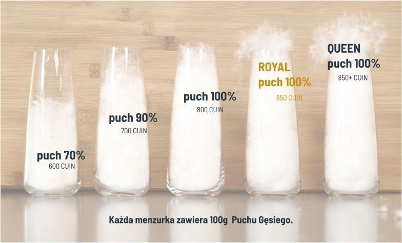 Kołdra AMZ ROYAL całoroczna puch 100% 155x200cm Biały