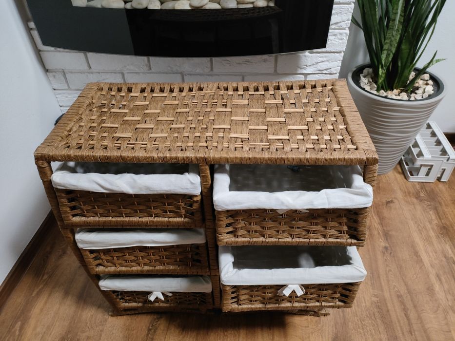 Komoda wiklinowa z szufladami