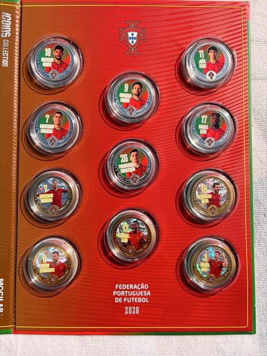 Icoins collection FPF 2026 — coleção completa com as 5 moedas especiais douradas