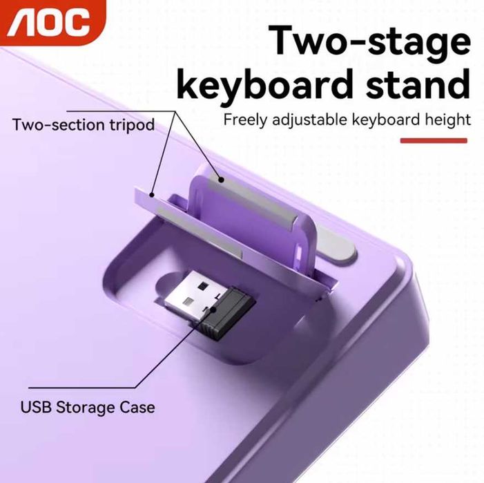 Бездротова ігрова клавіатура AOC GK320 - 99-клавішна RGB
