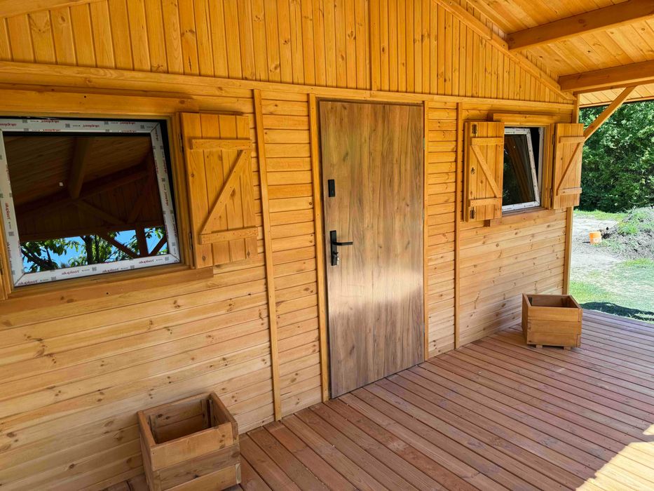 domek drewniany domki drewniane letniskowy z drewna dom 35 m2 WARBIT