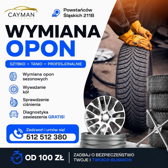 Wymiana Opon, wymiana kół, wyważanie kół, wulkanizacja cennik Borek