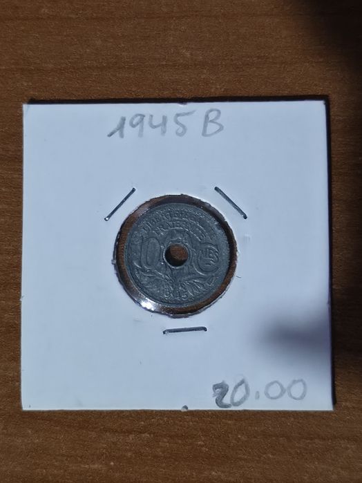 moeda francesa de 10 Centimes de 1945