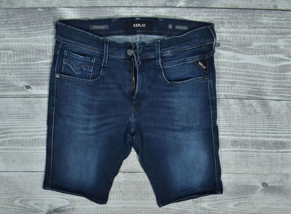 Replay Anbass Short Męskie Spodenki Jeansowe 30 Hyperxflex