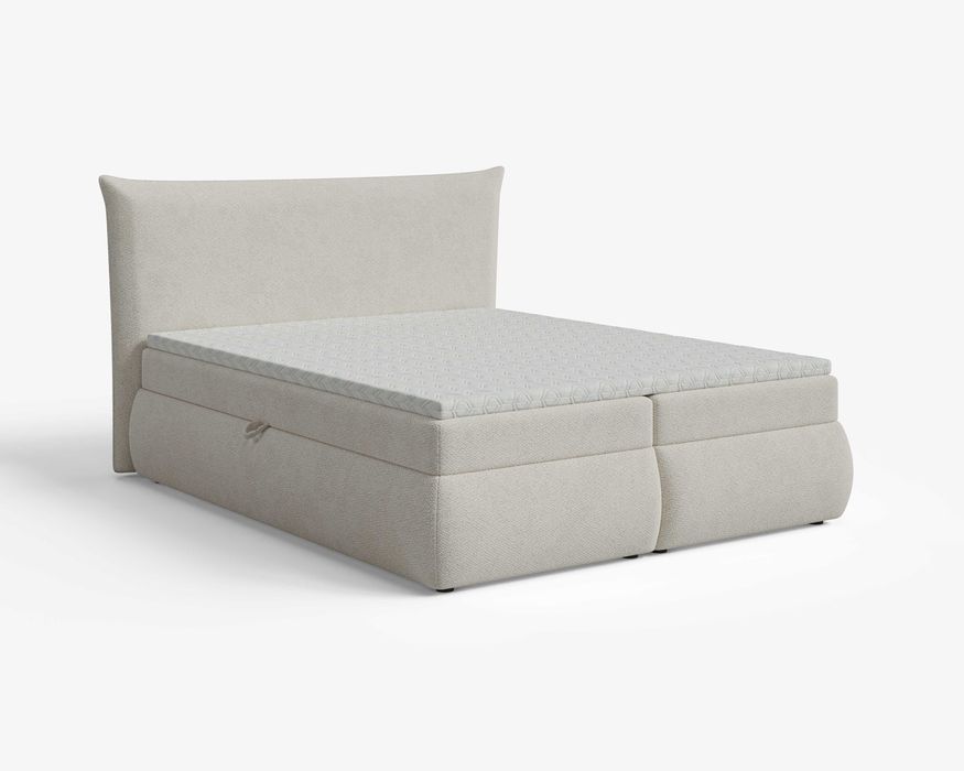 Łóżko kontynentalne tapicerowane CAPRIO z pojemnikiem na pościel i materacem! Od producenta