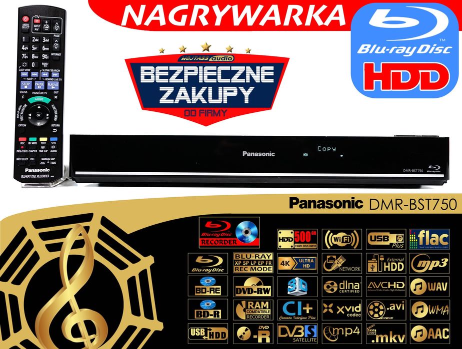 Nagrywarka Blu-Ray DVD Panasonic DMR-BST750 CI satelitarny dekoder HDD