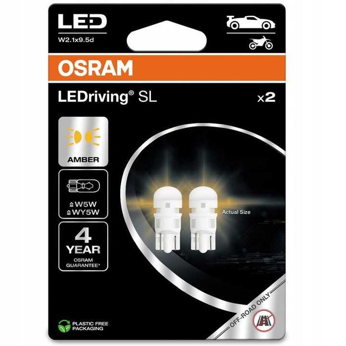 Osram Żarówki Samochodwoe LEDOWE Led Premium New W5W Amber ŻÓŁTA