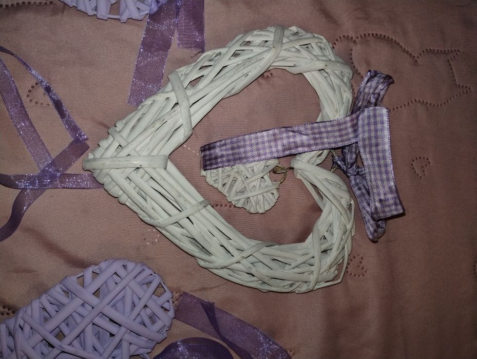 Wiklinowe serca ozdoby