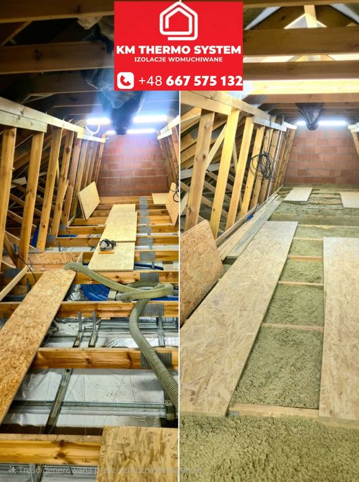 Ocieplenie Poddasza Wdmuchiwanie Docieplanie Celuloza Wełna izolacja