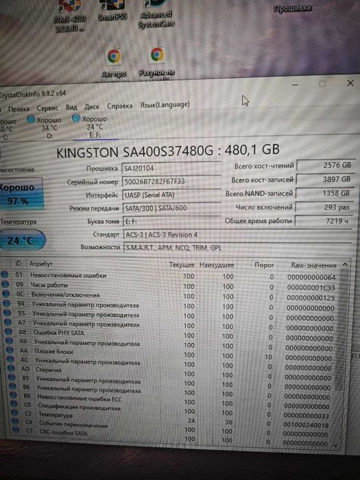 SSD Kingston SA4003S37/480 Gb