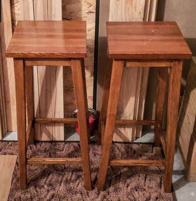 Zestaw Taboretow Drewnianych 2 Sztuki