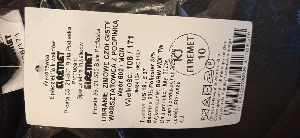 Ubranie czołgisty nowe