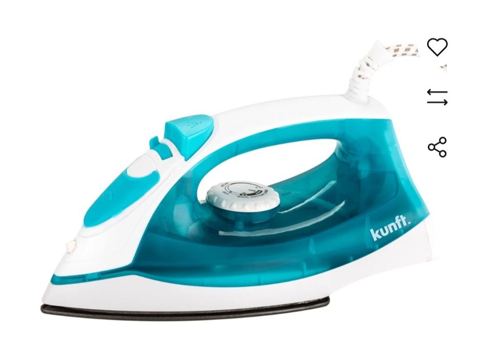 Ferro engomar a Vapor KUNFT KSI450 (Jato vapor: 70 g/min - Base: Teflo