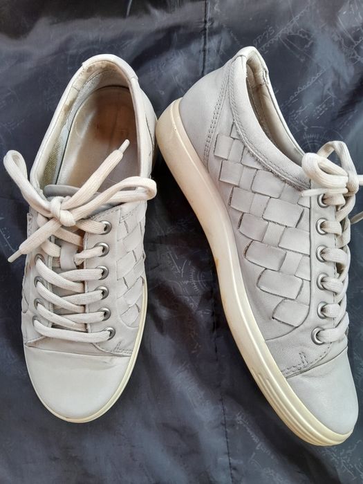 Мокасины экко серые