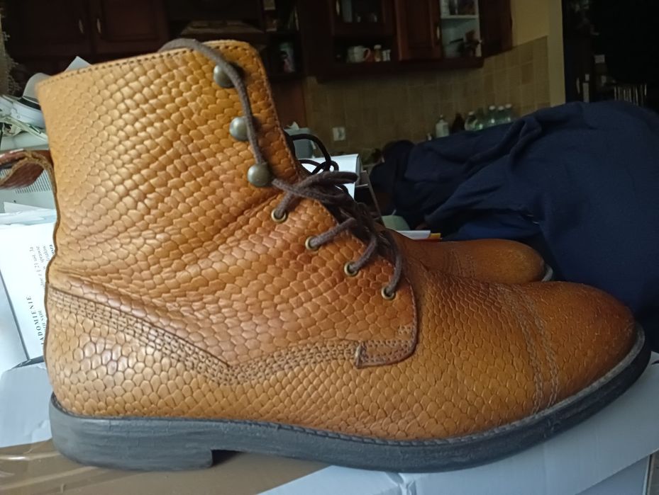 Portugalskie super buty skórzane 41 sztyblety 26,5 cm skóra