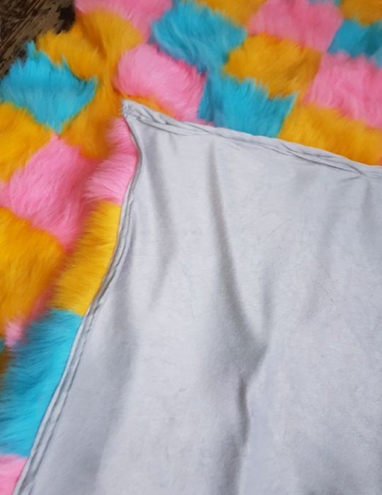 Koc narzuta patchwork futerko
