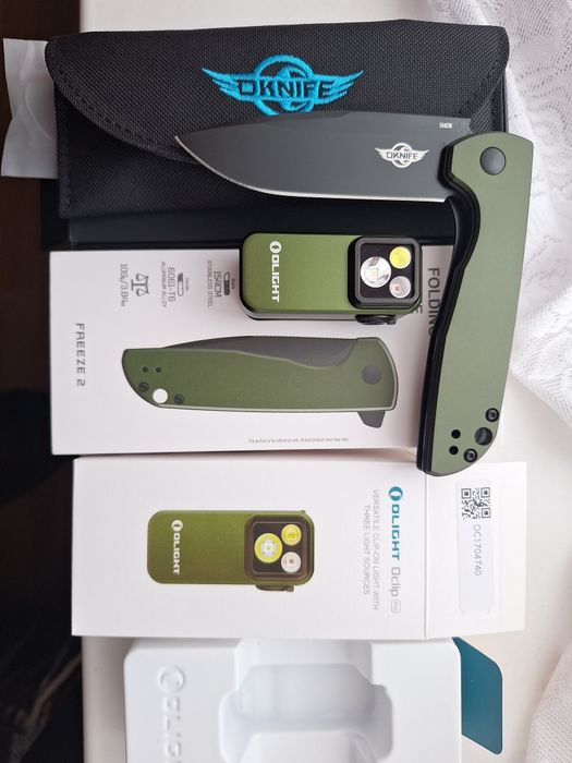 Набір джентльмена. Ліхтар та ніж Olight