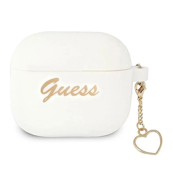Etui Guess Silicone Charm Heart Collection na AirPods 3 - białe