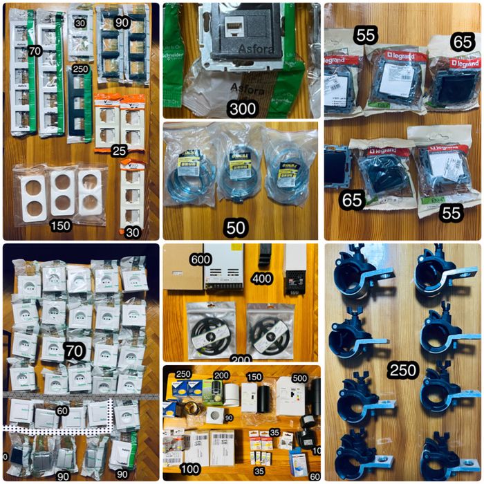 Розетка,выключатель,зажим,хомут,трансформатор,led,светильник,лампа