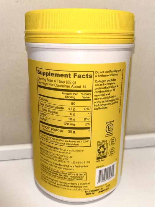 Vital Proteins, Collagen Peptides, cytryna, 313 g peptydy kolagenowe