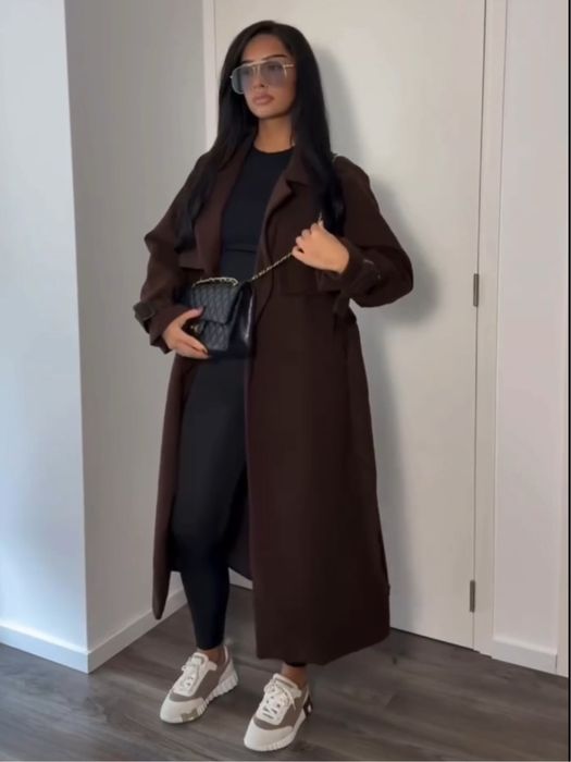 Кашемір пальто на ситепоні