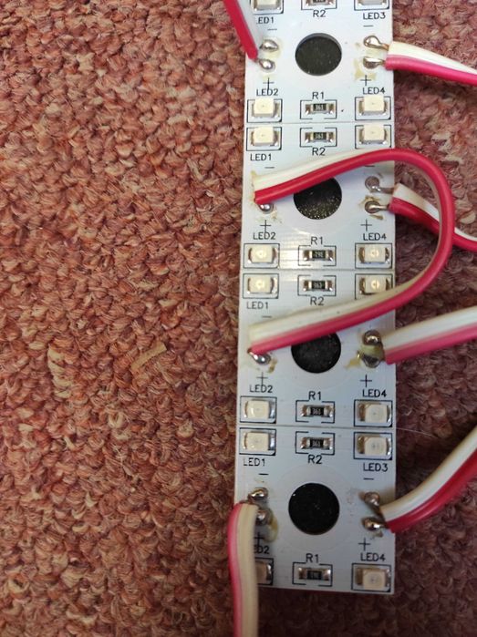 Diody LED na płytkach Czerwone, Moduły Ledowe 55 sztuk