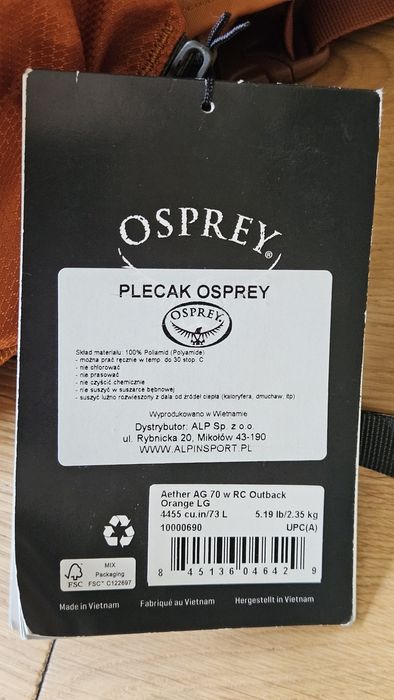 Osprey Aether AG 70 L