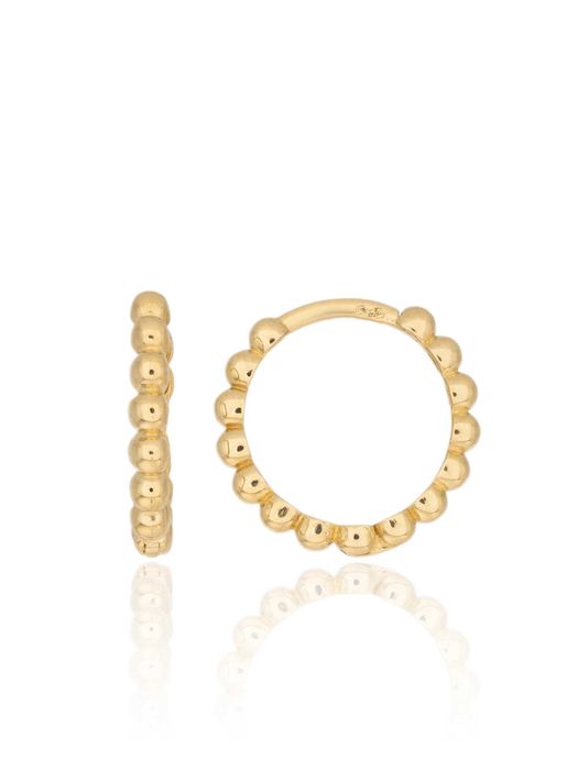 Złote kolczyki 585, koła z kuleczek 15 mm