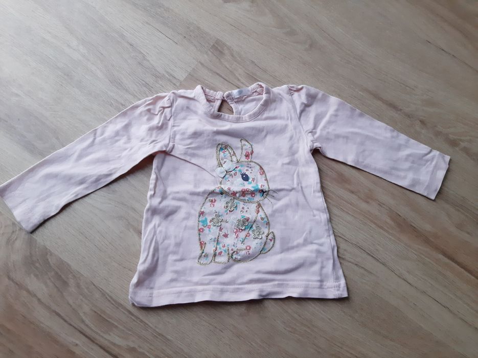 Pepco koszulka t-shirt dziecięcy królik różowy rozmiar 80