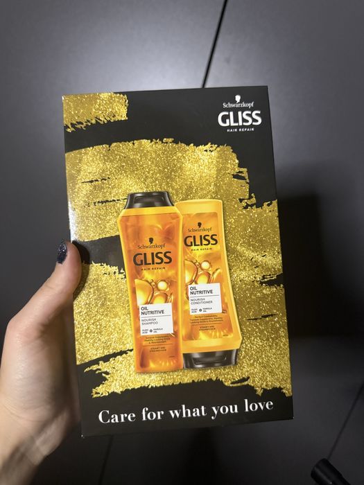 Подарунковий набір gliss oil шампунь + бальзам