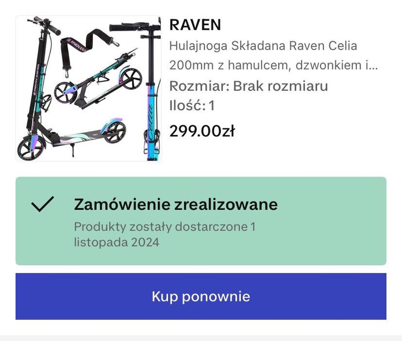 Hulajnoga Sktadana Raven Celia stan idealny jak nowa