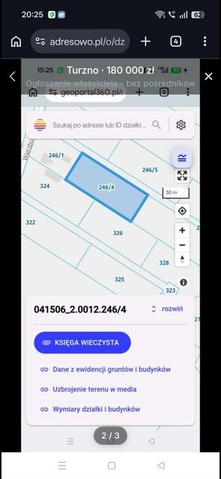 Działka rolno-budowlana Turzno / Aktualne warunki zabudowy - Widok 3