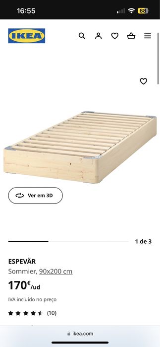 Conjunto cama ESPEVÄR + colchão VESTERÖY