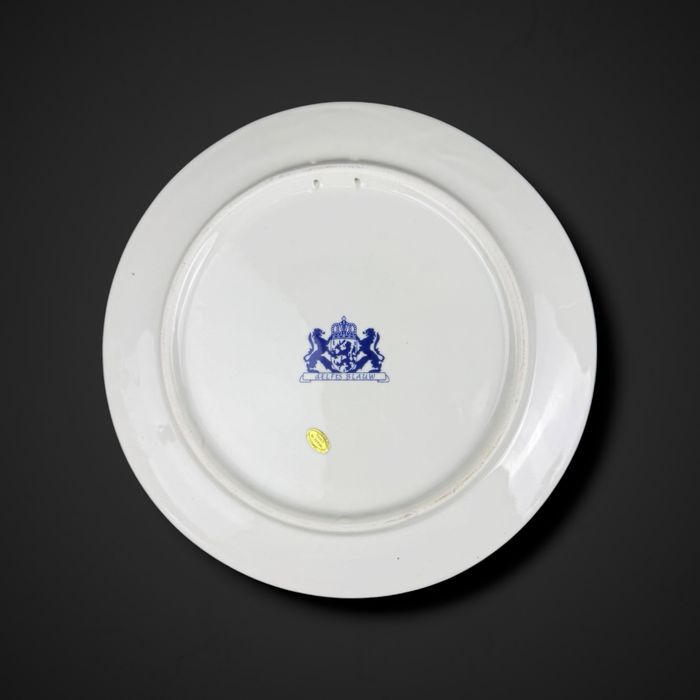 Talerz ceramiczny w stylu Delfts Blauw z pejzażem zimowym b6/051912