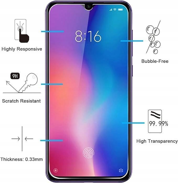 Szkło hartowane 9H do Xiaomi Mi 9 SE i Mi Play 3 szt. 589