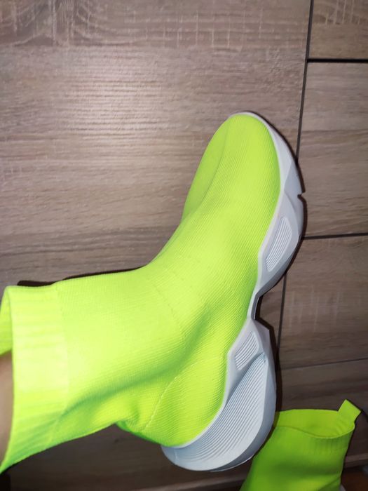 Sneakersy buty skarpetowe neonowe