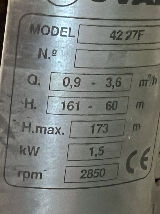 Bomba para furo de agua trifasica