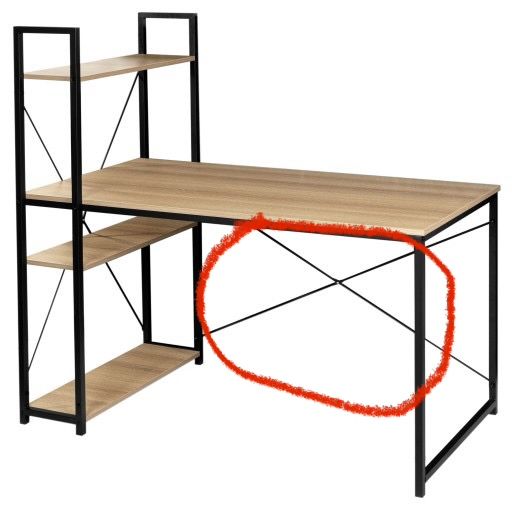 Biurko loftowe industrialne z regałem półkami