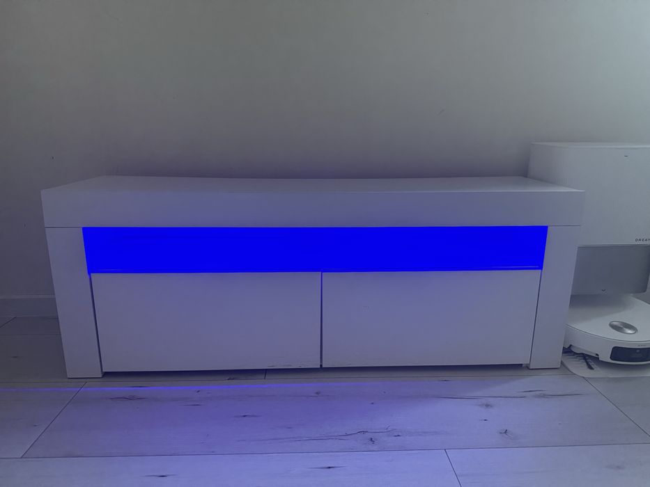 Szafka RTV Bialy polysk LED