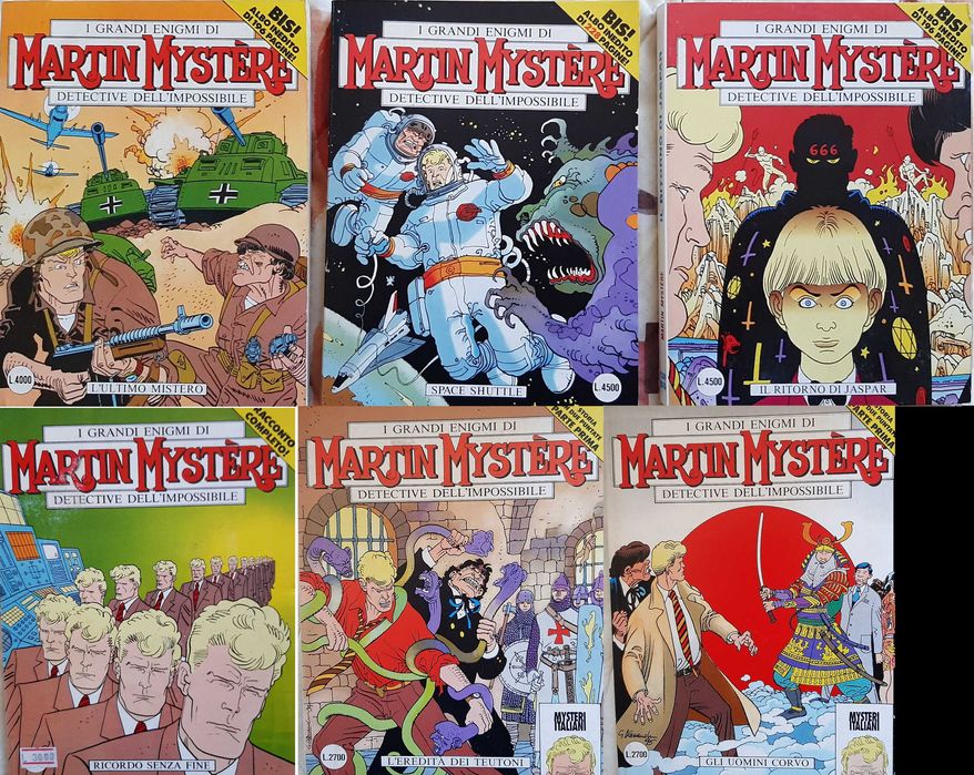 Lote Martin Mystère, BD original em italiano. 67 álbuns série regular