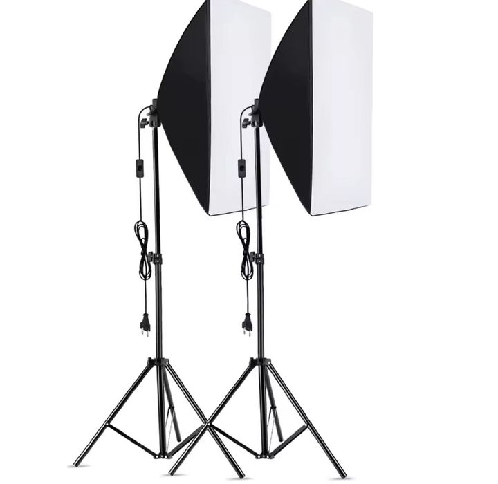 2 lampy softbox do sesji zdjęciowych i wideo