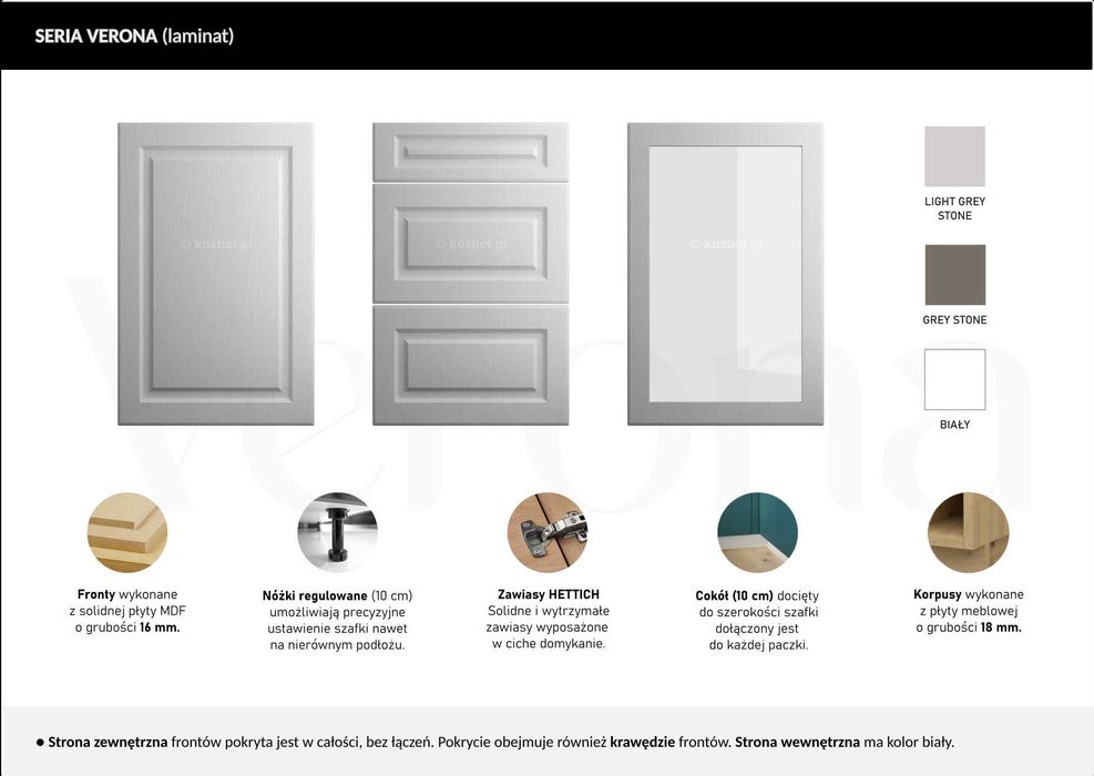 MK Kuchnia VERONA meble, szafki kuchenne mat TRANSPORT wycena