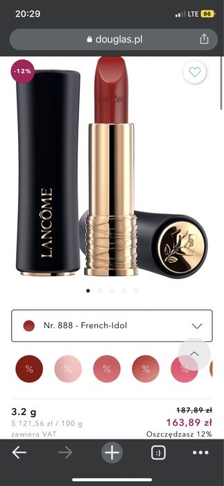 LANCOME L'Absolu Rouge Cream Pomadka Do Ust o numerze 888