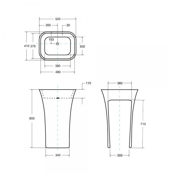 Umywalka wolnostojąca BESCO ASSOS BLACK
