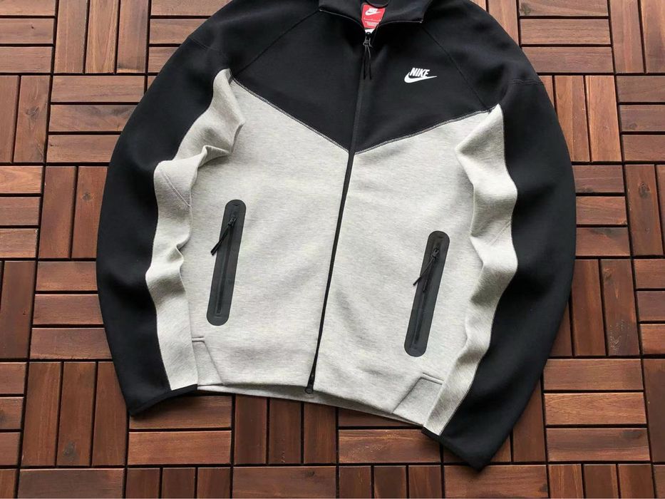 Зіп худі Nike tech fleece 2024 M-XXL чорно сіра найк