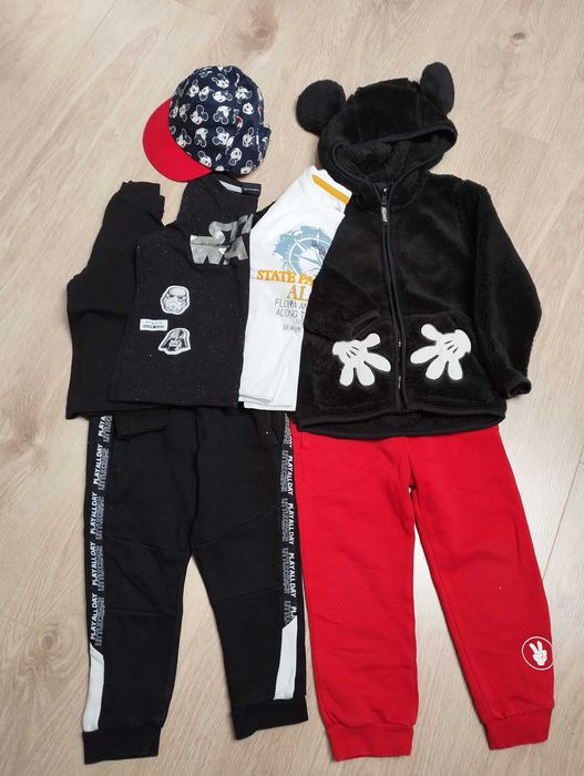 Paka ubrań chłopca  dres bluza h&myszka Miki r 98  spodnie adidas