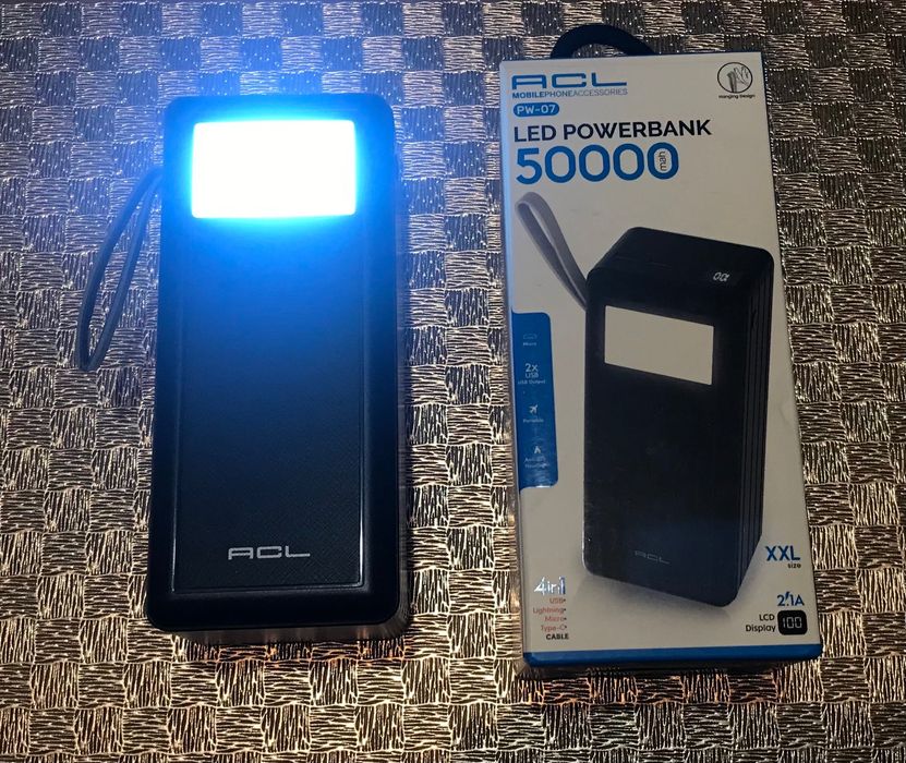 Acl led powerbank pw-07 4в1 павербанк повербанк 50000